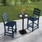 30 Inch Outdoor Bar Stool with Footrest HDPE All-Weather Tall Chair for Patio or Balcony